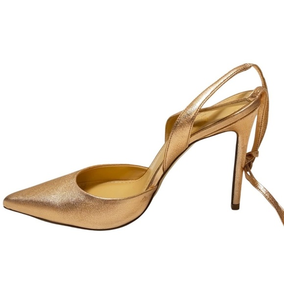 Giuliano Galiano NWOT!! Naomi Slingback Rose Gold Stillettos Sz 6.5 - Picture 6 of 10